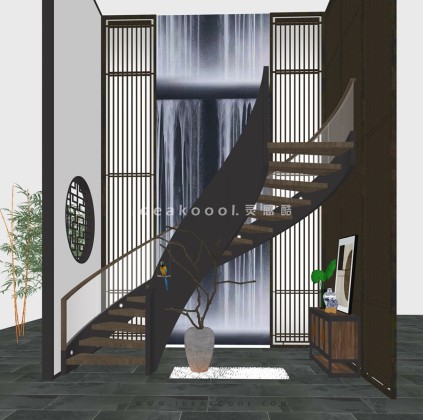 建筑室内旋转楼梯丨