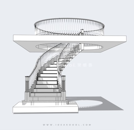 建筑室内旋转楼梯丨