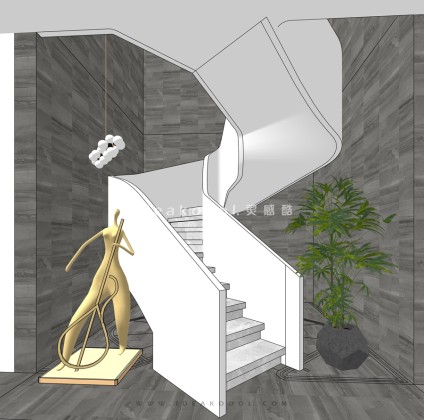 建筑室内旋转楼梯丨