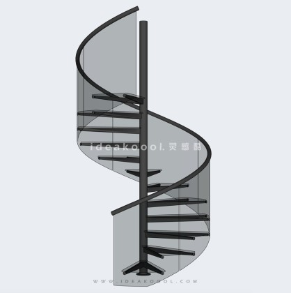 建筑室内旋转楼梯丨