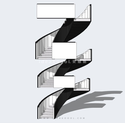 建筑室内旋转楼梯丨