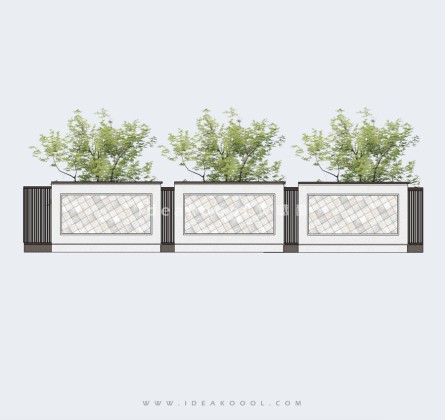 现代景观围墙丨