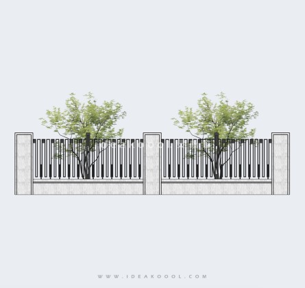 现代景观围墙丨