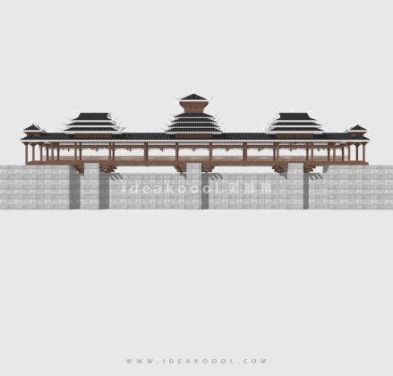 中式风雨廊桥丨