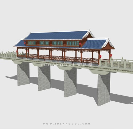 中式风雨廊桥丨