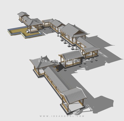 中式风雨廊桥丨