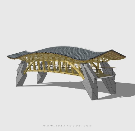 中式风雨廊桥丨