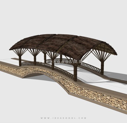 中式风雨廊桥丨