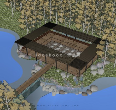 景观木栈道 观景廊架木平台丨