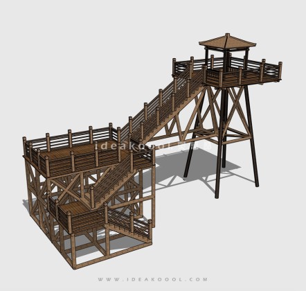 休闲观景木平台 观景塔丨