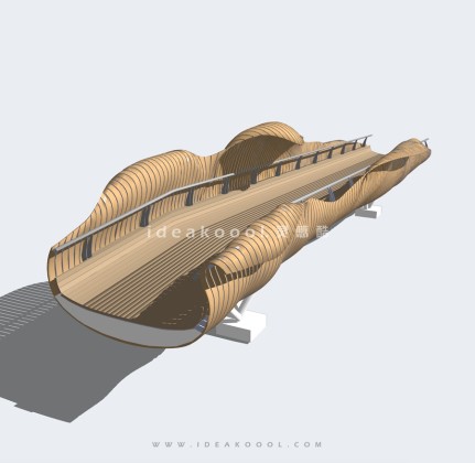 现代创意异形景观桥丨