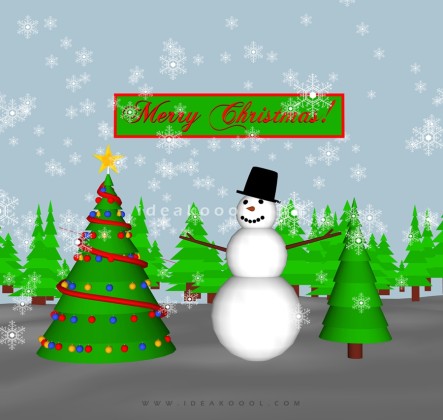 圣诞节日装饰圣诞树雪人雪花丨