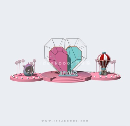 节日爱心商业美陈装饰小品丨