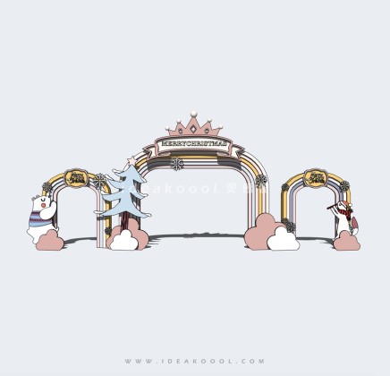 圣诞节日美陈装饰入口门丨