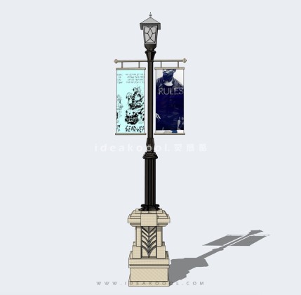 商业道旗路灯丨