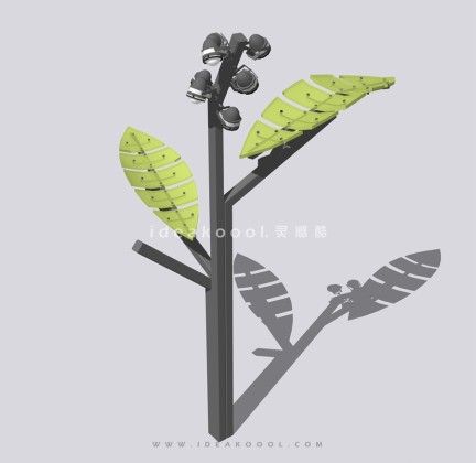 植物主题树叶造型广场路灯丨