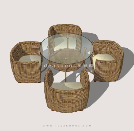 藤编组合沙发座椅桌椅丨
