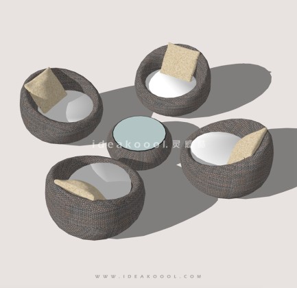 现代组合沙发桌椅丨