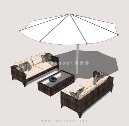 户外组合沙发座椅 外摆桌椅 遮阳伞座丨