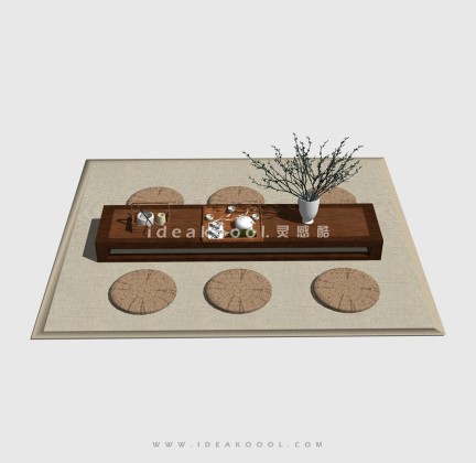 中式蒲团桌椅 茶艺丨