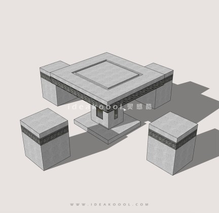 中式石桌石凳 组合桌椅丨