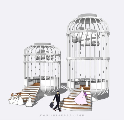 现代鸟笼沙发座椅丨