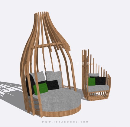 现代鸟笼沙发座椅丨