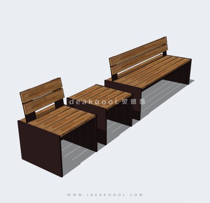 现代景观靠背座椅丨