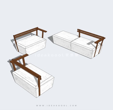 现代景观靠背座椅丨