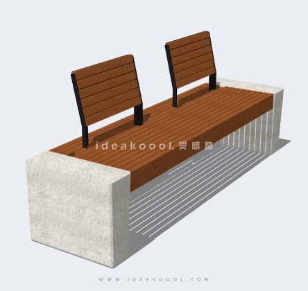 现代景观靠背座椅丨