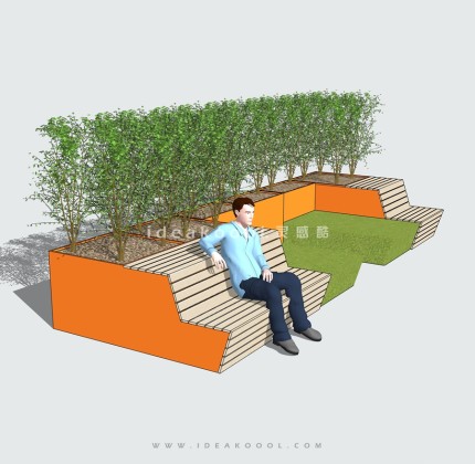 现代景观座椅长椅丨