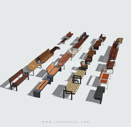 现代景观座椅长椅丨