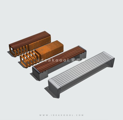 现代景观座椅长椅丨