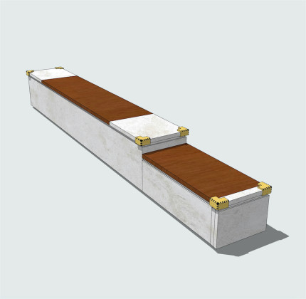 现代景观座椅长椅 高低座椅丨