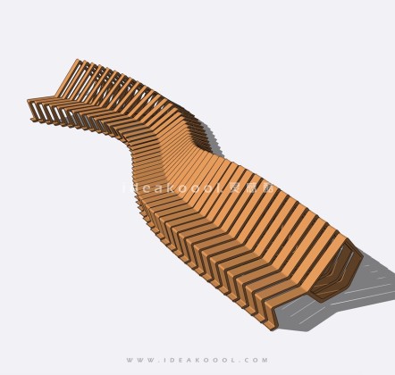 现代曲线异形景观座椅长椅