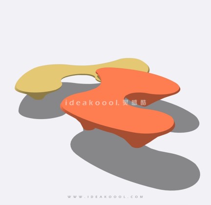 现代座椅 曲线异形景观座椅