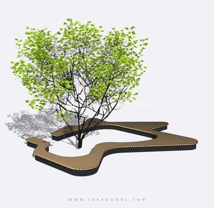 现代曲线异形景观树池座椅