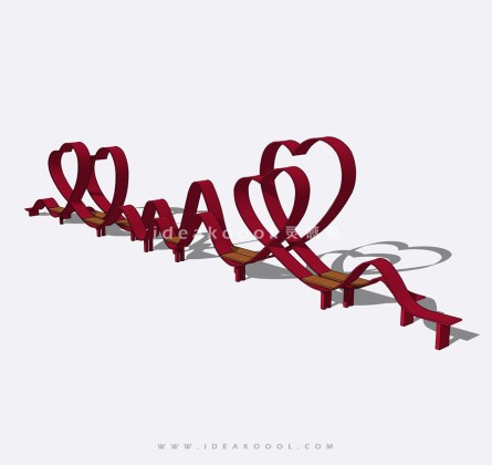 现代座椅 爱心景观异形座椅