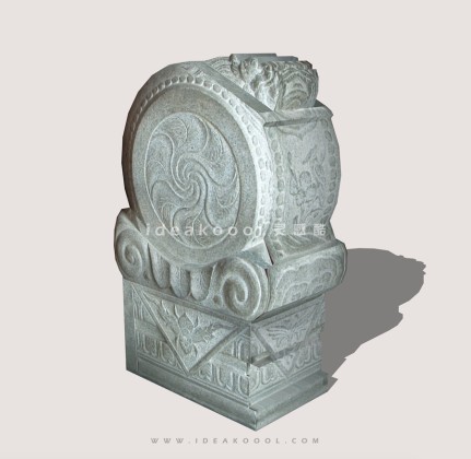 石雕 门墩 抱鼓石 青石墩丨