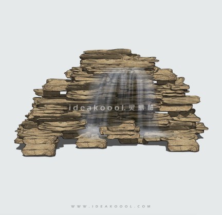 假山跌水落水瀑布丨