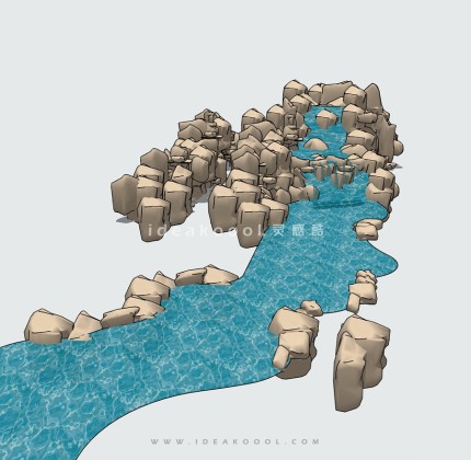 假山跌水落水瀑布丨