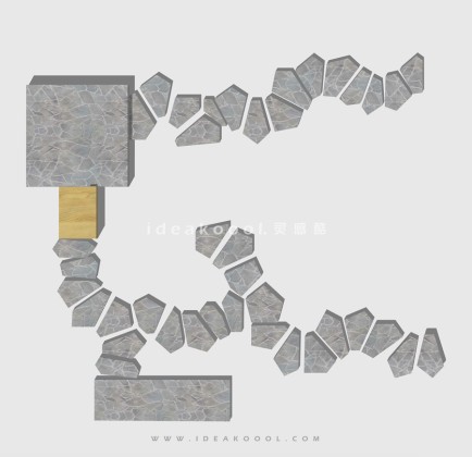 汀步小道 碎拼铺装丨