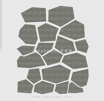 碎拼铺装汀步小道丨