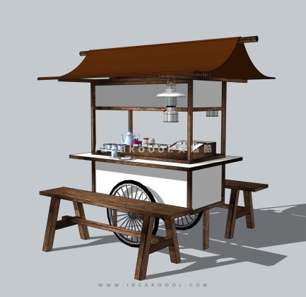 中式售卖亭小吃摊丨