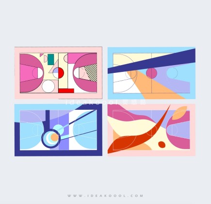 篮球场铺装图案丨