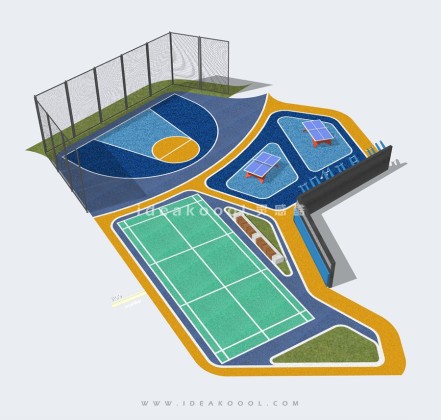 半场篮球场 羽毛球场 乒乓球场 健身场地丨