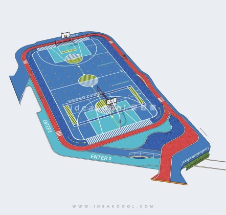 网红篮球场 综合体育运动场地丨
