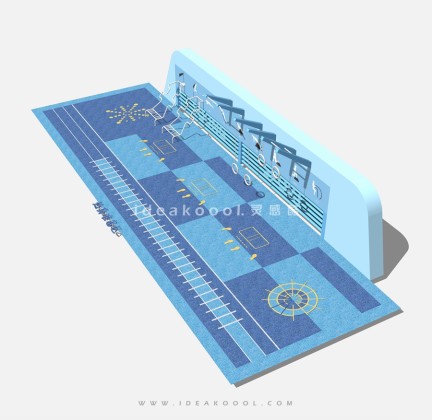 青年健身器械设施场地 铺装图案丨