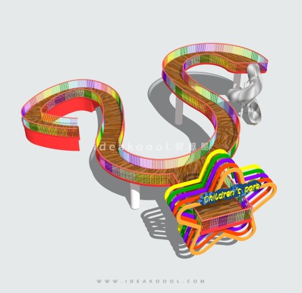 彩色儿童滑梯景观桥丨