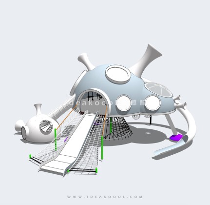 飞船主题儿童娱乐设施 攀爬滑梯丨
